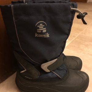 Kamik Boys Snow Boots Size 3 in Navy